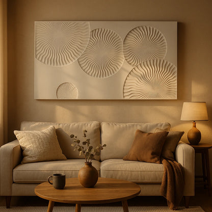 Orbis Artistic Mural Wall Art | 8ft x 4ft Engineered Stone Panel | Handcrafted Abstract Design for Entryway, Foyer & Living Room | Statement Wall Décor |